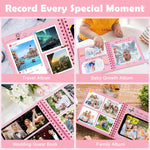 HASTHIP Photo Album Scrapbook for Memories with 20 Pages 8x8 Size & Ribbon Closure | DIY Gift Book