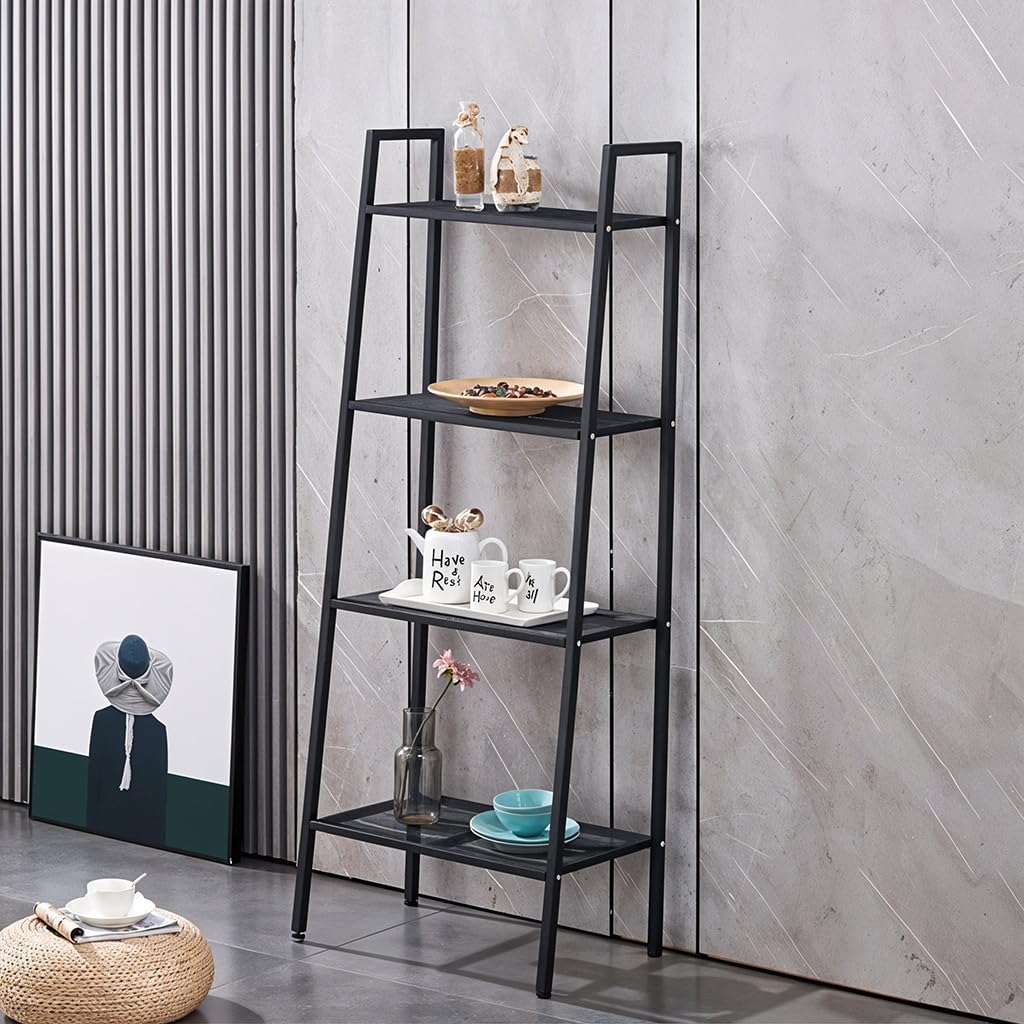 HASTHIP 4 Tier Metal Plant Stand for Balcony with Tapered Frame | Indoor Outdoor Decor Shelf