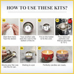 HASTHIP DIY Jar Candle Making Kit for Beginners featuring 8 Mandala Print Tin Jars 2.2 oz | Natural Soy Wax with Wicks and Stainless Steel Jug