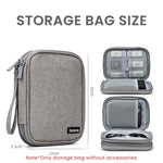 HASTHIP® Portable Carrying Case for 2.5 Inch SSD Hard Drive, Double Layer Protective Storage Bag with Zipper & Strap, Travel Organizer for External Drives & Accessories