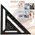 HASTHIP Triangle Ruler for Woodworking with Double Scale Laser Marks and Aluminum Alloy Construction | 12 Inch Metric Measuring Tool