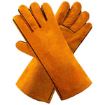 HASTHIP Leather Welding Gloves for Welding and Gardening featuring Reinforced Stitching and 33cm Extended Coverage | Heat Resistant Faux Leather
