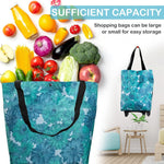 HASTHIP Portable Shopping Cart with Wheels for Groceries featuring Telescopic Handle and Shoulder Straps | Foldable Waterproof Bag Set of 2