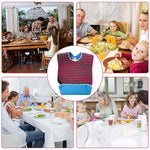HASTHIP Adult Bibs for Elderly with Waterproof Anti Oil Design 78 x 44cm | Reusable Red Dining Protector