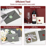 HASTHIP Wax Seal Stamp Kit for Envelopes and Invitations with Brass Spoon and 7.5 cm Furnace | Wood and Metal Wax Melting Set