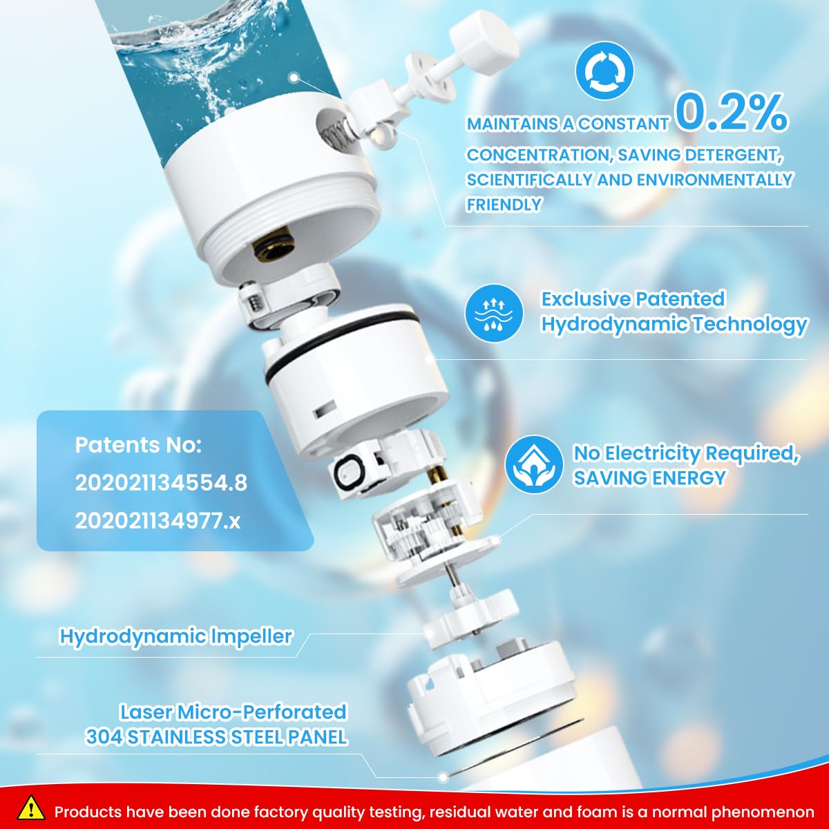 HASTHIP Kitchen Sink Faucet with 360° Flexible Dual Sprayer and Refillable Soap Dispenser | One Button Auto Mixing Design for Easy Cleaning