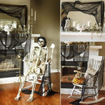 HASTHIP Halloween Black Creepy Cloth for Haunted House and Party Decor 31.5 x 94.5 in Gauze Fabric