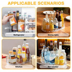 HASTHIP® Turntable Refrigerator Drink Organizer Rack,Beverage Holder for Cans & Bottles, Space-Saving Fridge Storage Shelf