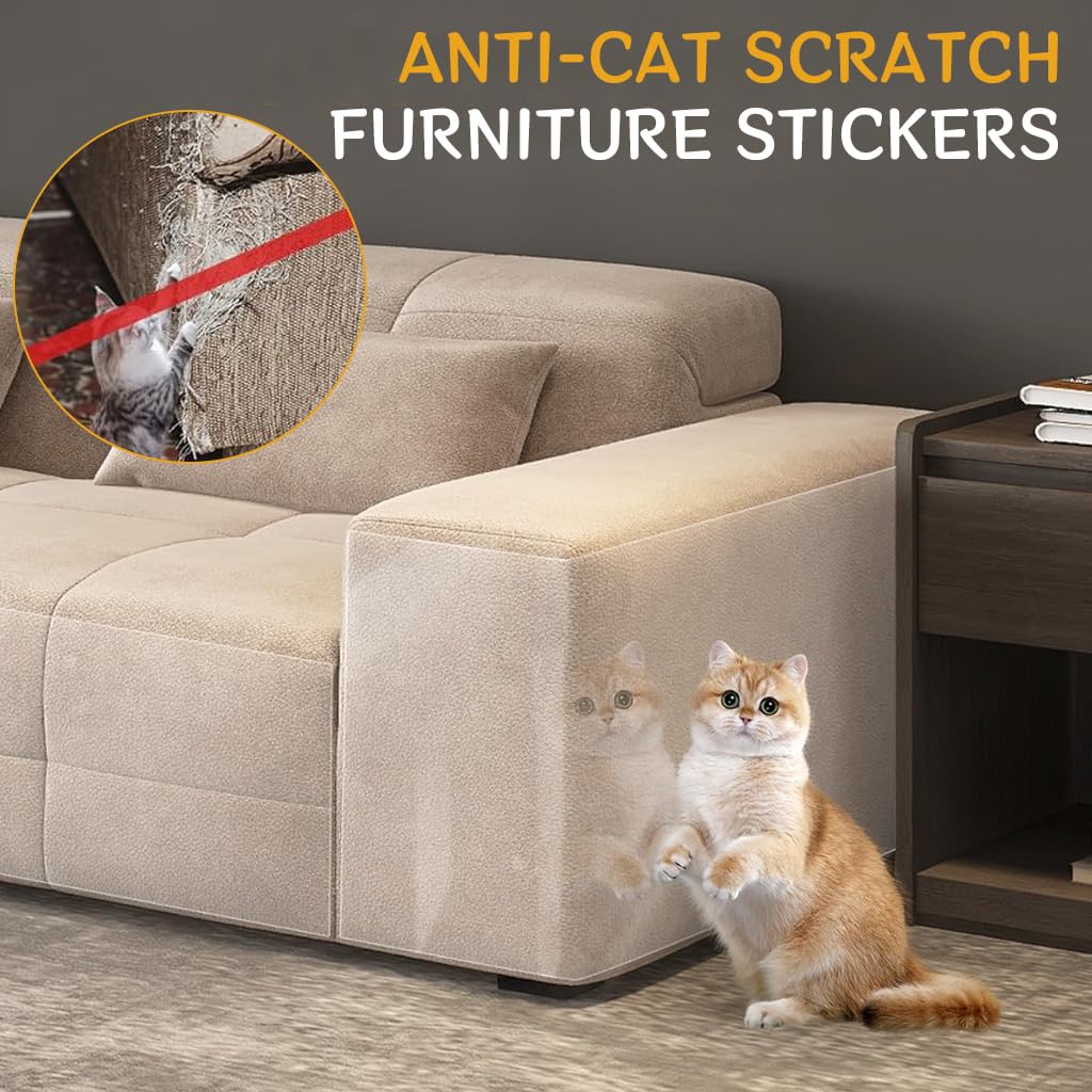 HASTHIP® Thicken Leather Couch Protector Sticker 11.8x118 Inches Transparent Thicken Furniture Anti-Scratch Protective Sticker Cuttable