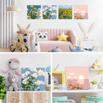 HASTHIP DIY Oil Painting Kit for Relaxing Home Art | 4PCS 7.8x7.8 in Canvases with Frames