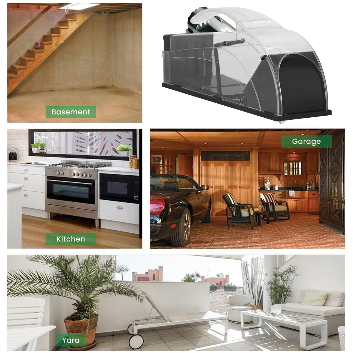 HASTHIP® Rat Trap Cage for House Garden Patio with Handle, 25cm Humane Mouse Trap Cage, Reusable Enlarged Smart Rat Catcher