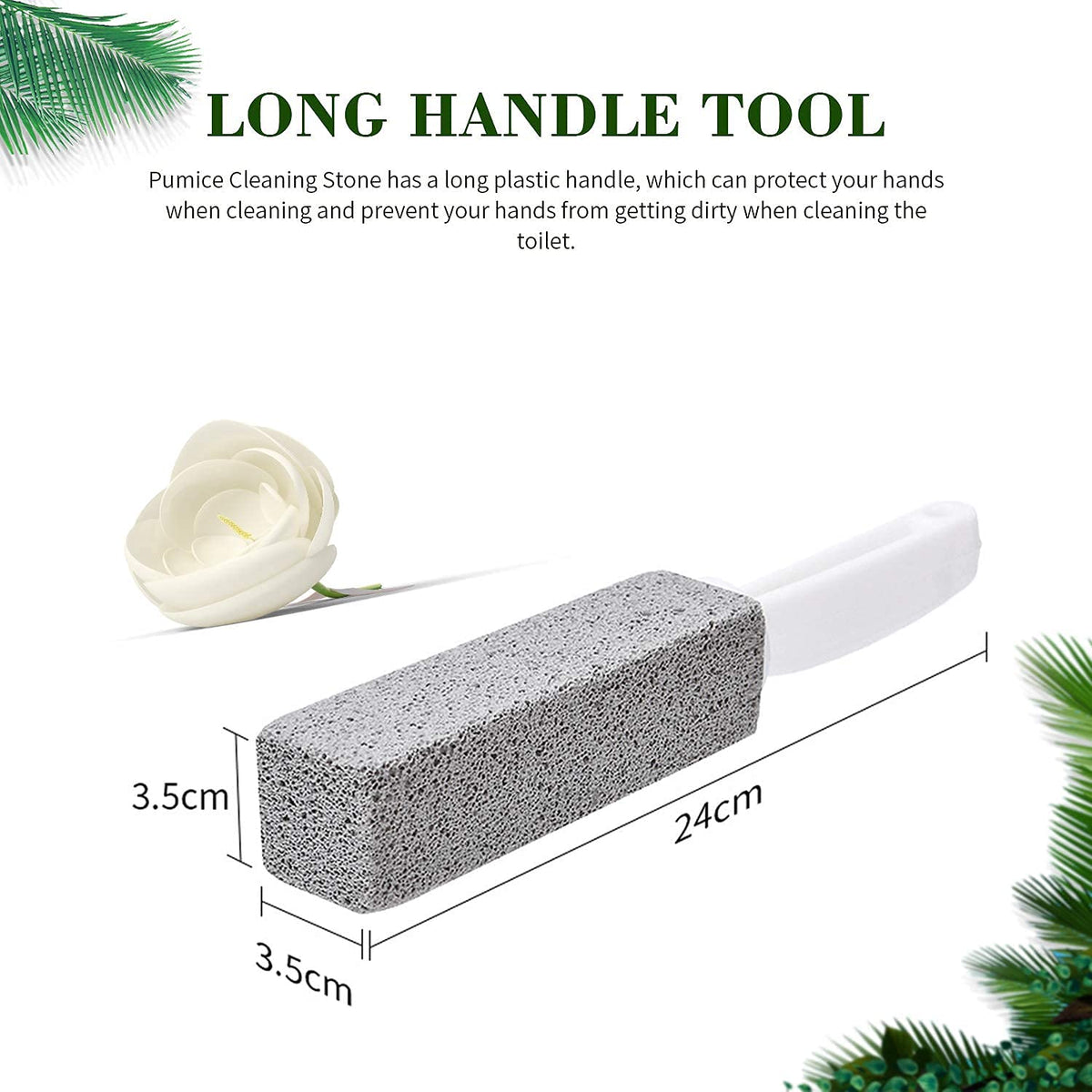 HASTHIP Metal Toilet Cleaner Brush for Bathroom and Pool Tiles with Handle | 2 Pcs Grey