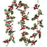 HASTHIP® Classic Christmas Tree Decoration, Christmas Decoration Holly Ornaments Strip, Holly Christmas Wreath for Christmas Decor, Christmas Tree Decoration Item for Home Xmas Wreath, Window, Door
