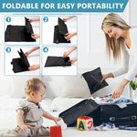 Airplane Footrest for Kids, Toddler Travel Bed, Airplane Foot Hammock for Baby with Anti-Slip Design, Airplane Seat Extender for Kids, Portable Airplane Travel Accessories, 79 * 44cm (Black)