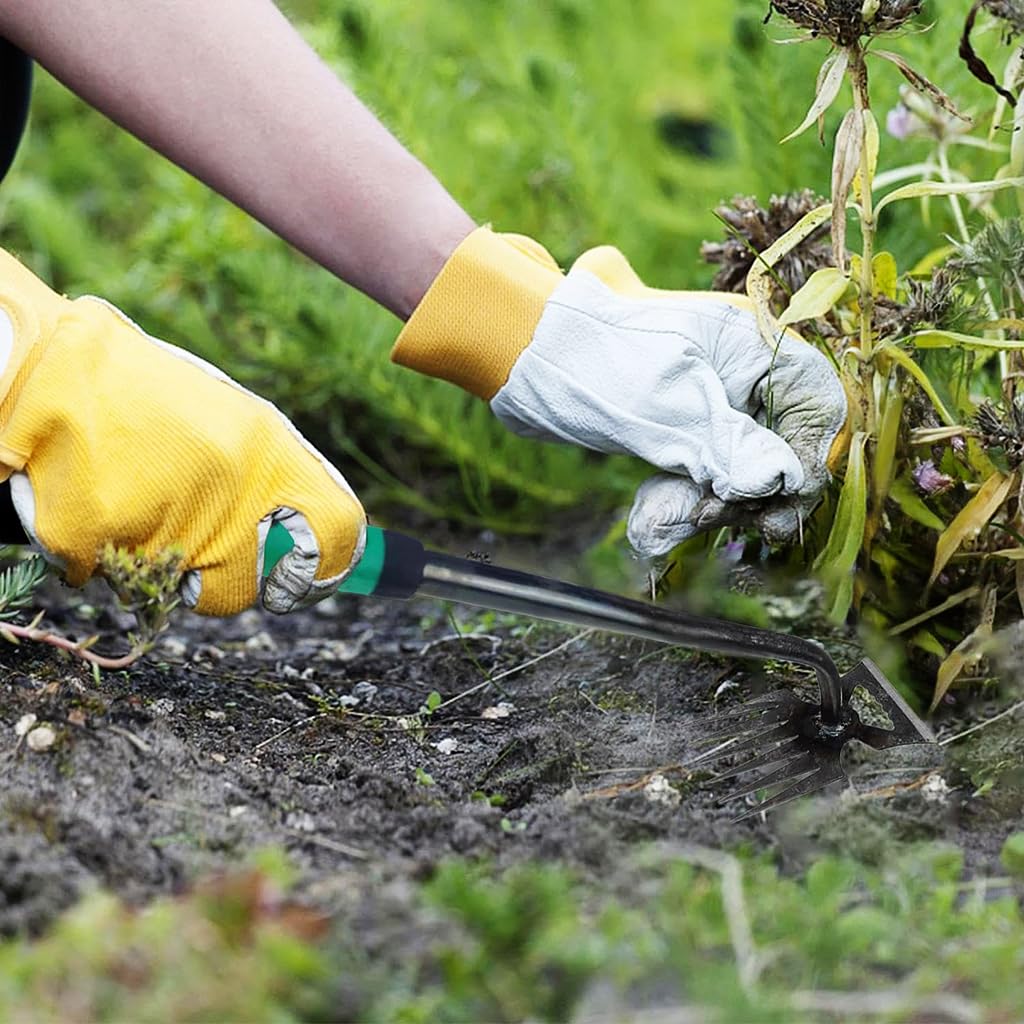 HASTHIP Weeder Hand Tool for Garden and Lawn Care featuring 6 Claws Steel Head | 40cm