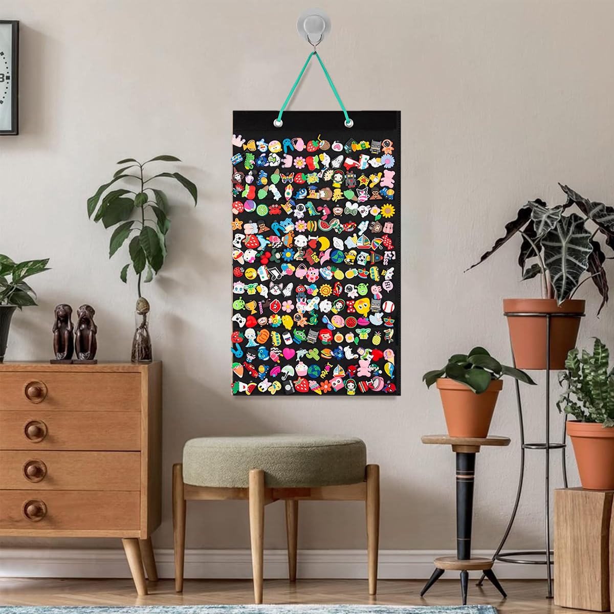 HASTHIP Shoe Charms Organizer for Wall Display with 180 Slots and Felt Board | Easy Hanging