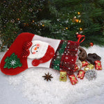 HASTHIP Christmas Stockings Set for Tree and Door with 9.8 in Size Loop Hanging | 4 Red Designs