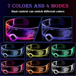 HASTHIP® LED Light Up Glasses For Party LED Glasses For Adults Kids Futuristic Sunglasses Cosplay Costume