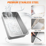 HASTHIP® Stainless Steel Cat Litter Box with Lid, XL Large Enclosed Metal Litter Box with Removable Lid &Scoop, Odor Free