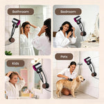 HASTHIP Hands-Free Hair Dryer Holder with Suction Cup, 360 Degree Rotation and Adjustable Height