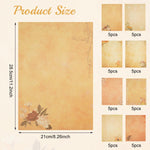 HASTHIP 40-Sheet Vintage Floral Writing Paper with 8 Designs for Letters and Creative Crafts