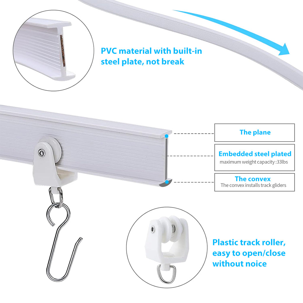HASTHIP® 9.6ft/3m Flexible Ceiling Curtain Track