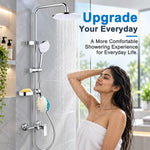 HASTHIP Shower Rail Soap Dish with Twist-On Mount, Drainage Holes and ABS/POM Construction