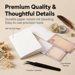 HASTHIP Vintage Wonderland Scrapbooking Kit with A6 Journal, Stickers, Papers and Tweezers