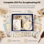 HASTHIP Vintage Wonderland Scrapbooking Kit with A6 Journal, Stickers, Papers and Tweezers