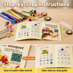 HASTHIP 500-Piece Chenille Stem Craft Kit with 20 Colors and Flower and Animal Guides
