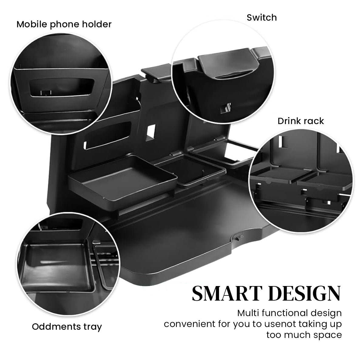 HASTHIP® Car Tray Table, Multi Functional Portable Foldable Car Backseat Tray Desk,