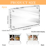HASTHIP® 4Pcs 6 * 4 Inch Acrylic Magnetic Photo Frame Transparent Magnetic Photo Frame for Fridge