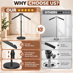 HASTHIP Adjustable Shirt Display Stand with Solid Wood Hanger and Weighted Round Metal Base