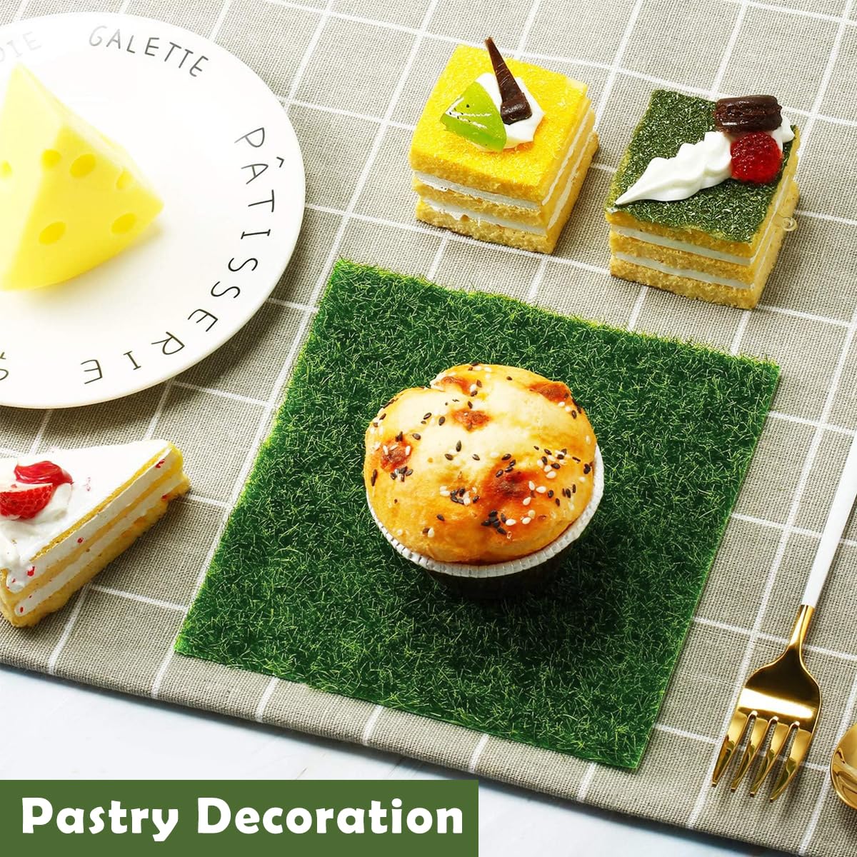 HASTHIP Artificial Grass Carpet for Christmas Decor with TPE Build 6 Pcs 15 cm | Indoor Floor Mat