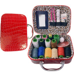 HASTHIP® Sewing Kit Set Portable Sewing Supplies Accessories Box with Thread, Needles, Scissors-Red