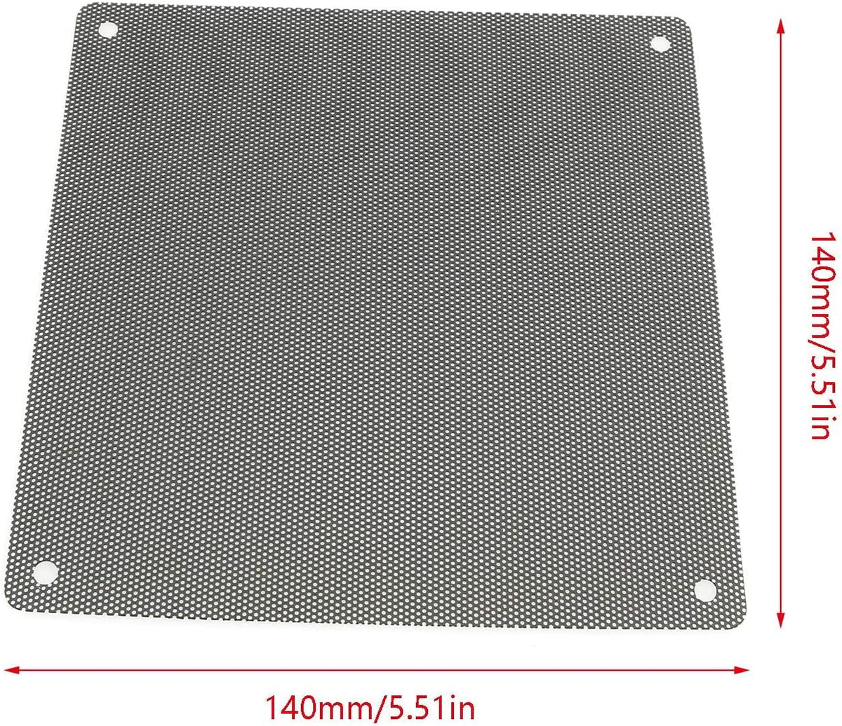HASTHIP PC Fan Dust Filter for Computer Case | 5 Pack 140mm Mesh with 20 Screws Black