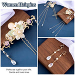 HASTHIP® 5 horquillas con borlas de flores orquídea