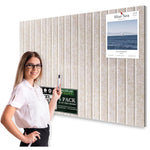 HASTHIP® Cork Bulletin Board for Wall 30x30cm, 6 Pack Felt Slat Wall Panel Tiles with 50 Pushpins