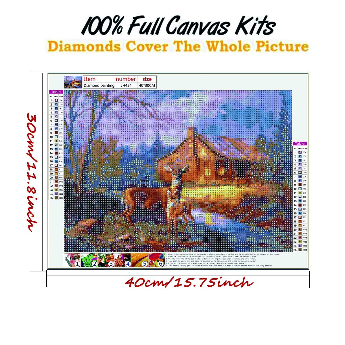 HASTHIP Diamond Painting Kit for Home Decor featuring Exquisite Deer 12x16 in Canvas | DIY Gift