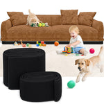 HASTHIP® Elastic Under Couch & Bed Blocker for Kids & Pets Adjustable Gap Guard Stops Lost Toys, No Tools Install Fits Right-Angle Furniture Legs (3" H x 132" L)-Black