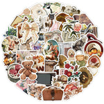 HASTHIP Vintage Stickers for Scrapbooking and Journals with 50Pcs Self Adhesive PVC Set | DIY Craft Embellishment Supplies