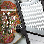 HASTHIP® Adjustable Mandoline Slicer for Kitchen, Potato Cutter, Vegetable Chopper, Mandolin- Include One Pair Cut-Resistant Gloves With a Small Brush-Black