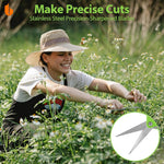 HASTHIP® Tijeras de Podar de Acero Inoxidable con Bloqueo Seguridad,Cuchillas Afiladas Micro Punta,Podadora Mano Profesional con Mango Ergonómico Antideslizante para Plantas