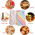 20Pcs Paper Gift Bags Candy Gift Bags Color Dots Strips Gift Bags with Stickers, Colorful Wooden Clips, Cute Tags, 10m Cotton Cord, Colorful Paper Gift Bag for Party Favor, Wedding Favor