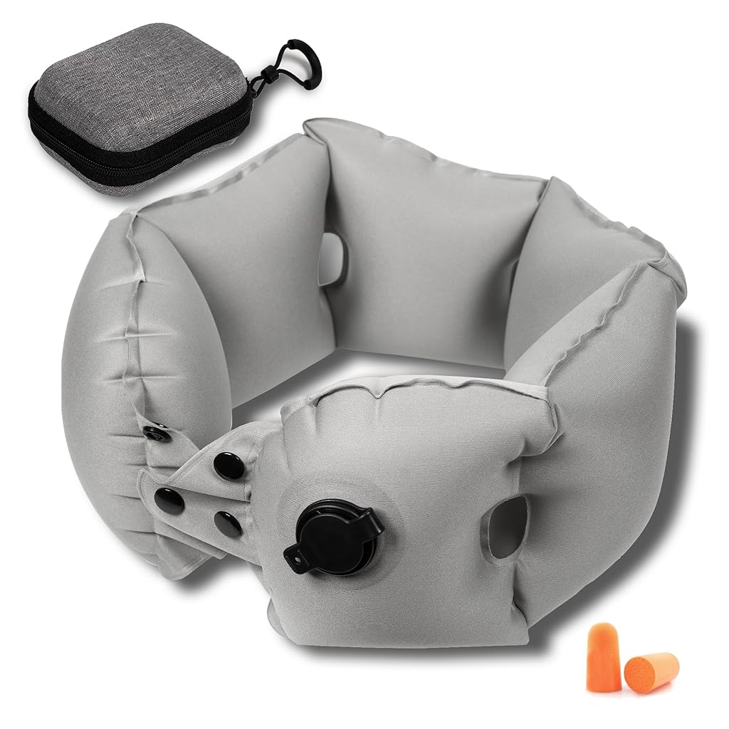 HASTHIP® Ultral Portable Pocket Inflatable Travel Pillow for Airplane and Train