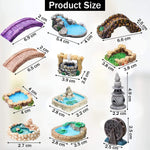 HASTHIP Miniature Garden Accessories for Fairy Gardens with 12 Resin Figurines in White | Bridge Lighthouse and Water Well Set