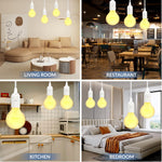HASTHIP® BrandName 2 Pack E27 Lamp Holder with Cable, Switch & EU Plug, Hanging Pendant Light Socket with 2m Power Cord, Edison Screw Lamp Base for DIY Lighting in Kitchen, Living Room, Bedroom