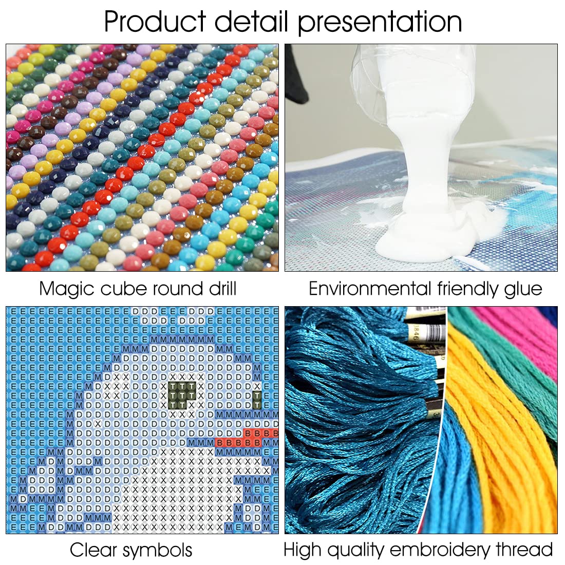 HASTHIP 5D Diamond Painting Kit for Home Wall Décor with Full Drill Canvas 30x40cm | DIY Unicorn Rhinestone Embroidery