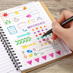 HASTHIP Journal Stencil Set for DIY Art and Scrapbook Projects with 20 PCS 4x7 in PET Templates | Safe for Kids and Adults