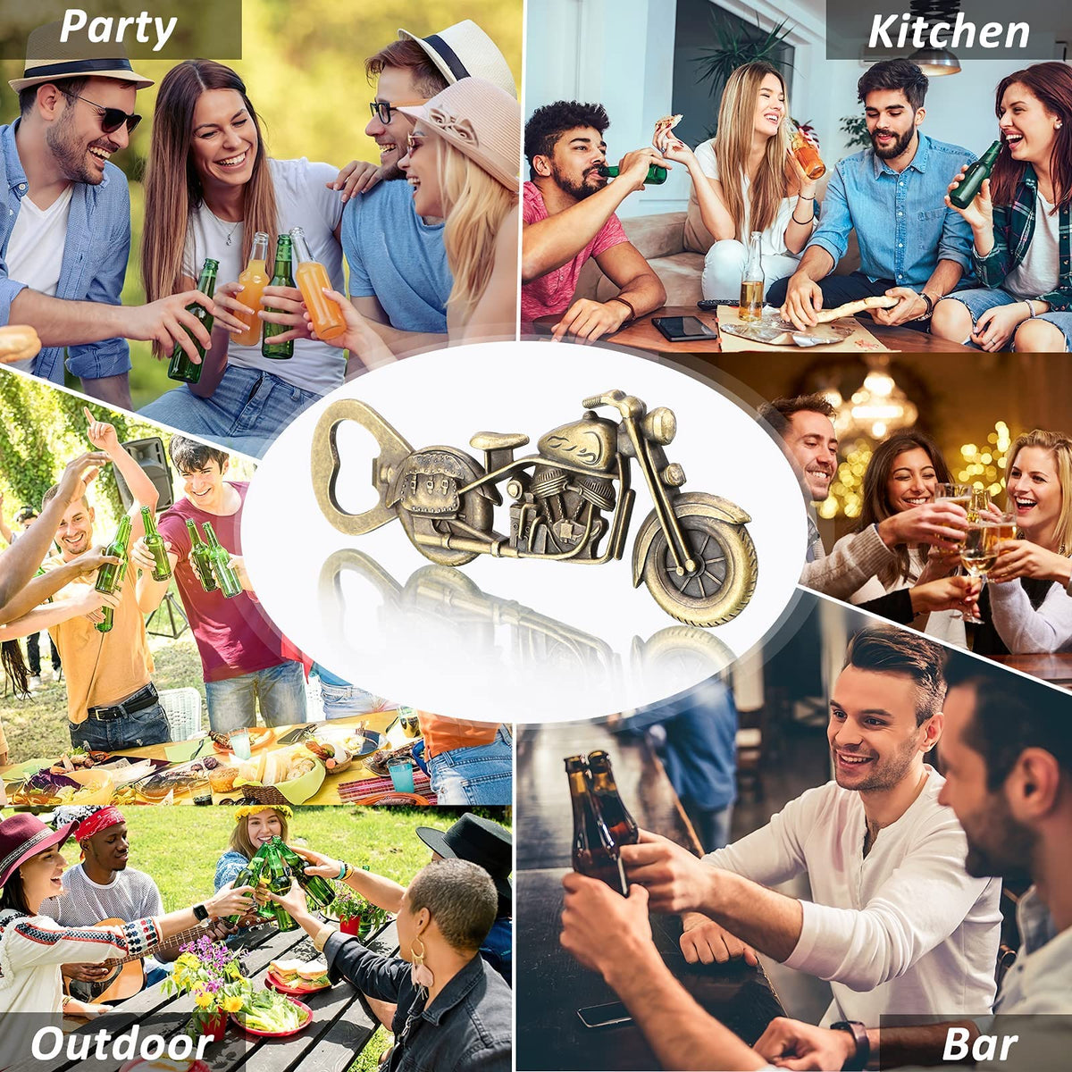 Motorcycle Bottle Opener, Beer Bottle Opener Gift for Man, Cool Retro Motorcycle Opener Gift for Fathers Day Valentine's Day Birthday, Gadgets Presents Son Husband Grandpa Boyfriend Christmas